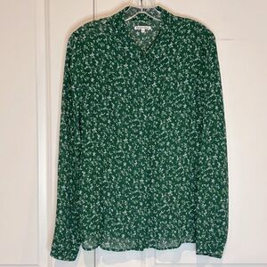 Reformation Emerald Floral Long Sleeve Blouse